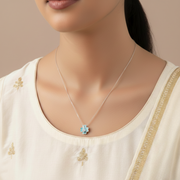 925 Sterling Silver Flower Pendant Necklace with Adjustable Length